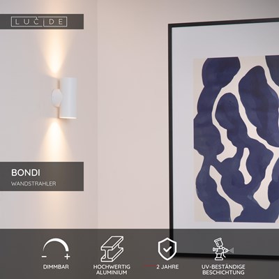 Lucide BONDI - Wandstrahler / Wandleuchte - 2xGU10 - Weiß